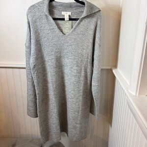 H&M Light Gray Long Sleeve Dress